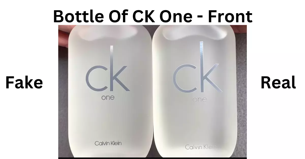 bottle of real and counterfeit ck one perfume are shown