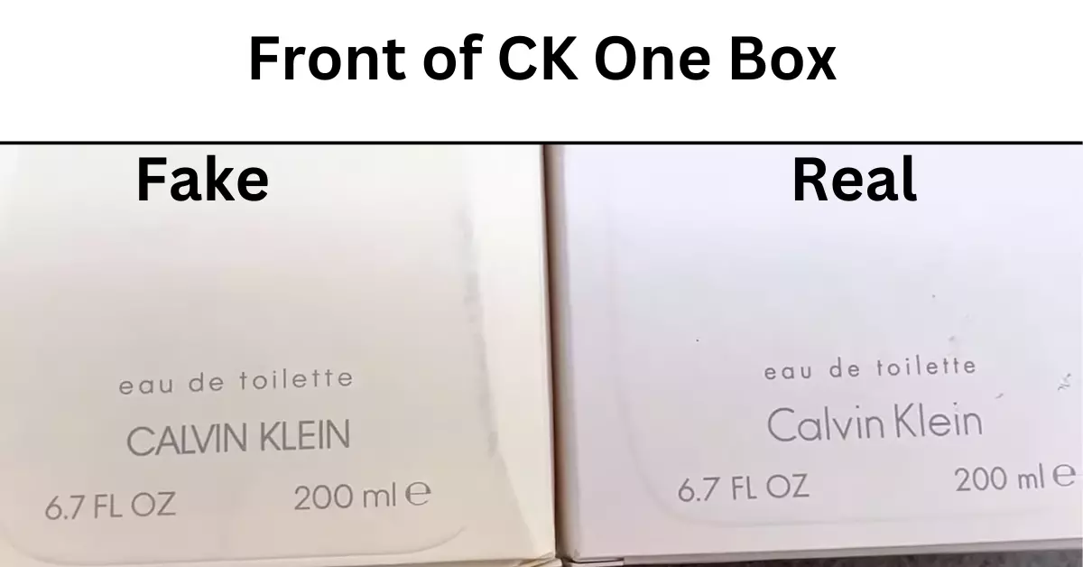 front side of real and counterfeit ck one box are shown