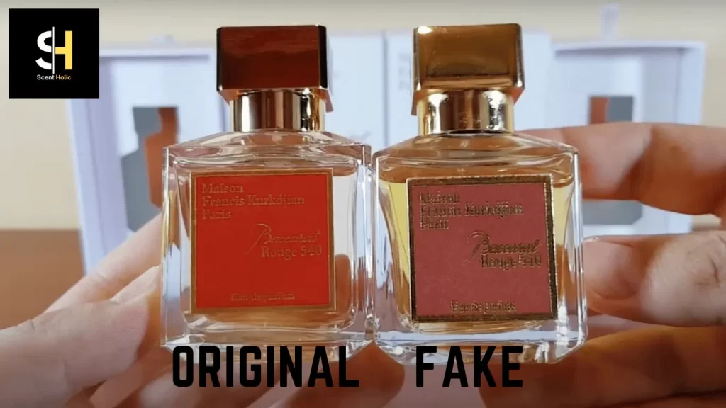 the bottle differences of baccarat rougue 540 are shown